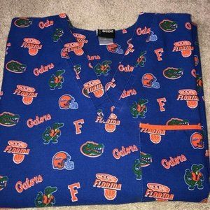 Scrub‎ Dudz Large Florida Gators Medical Scrubs Top